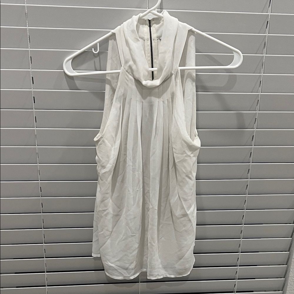 Naked Zebra Ivory Cowl Neck Top